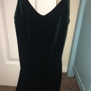 Forest green velvet tank dress
